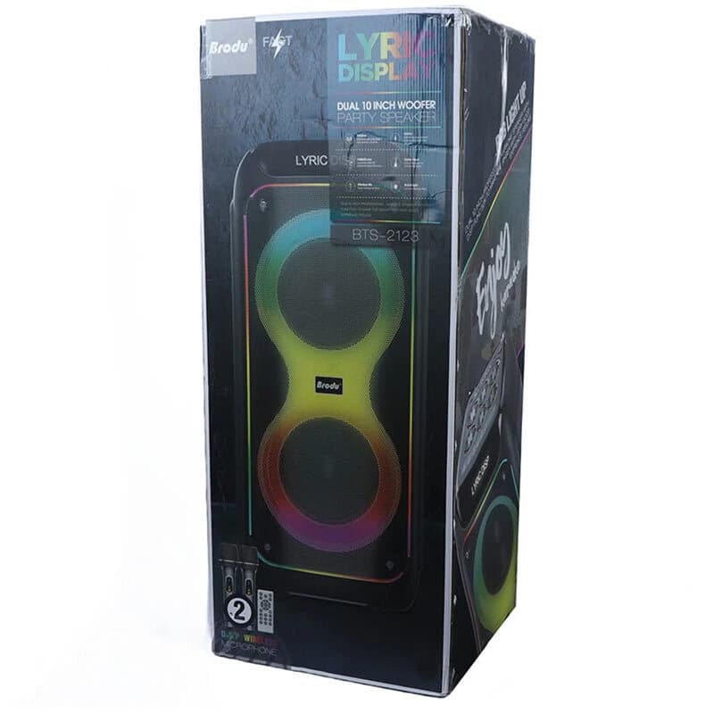 اسپیکر چمدانی بلوتوثی برودو BTS-2123 + میکروفون و ریموت کنترل — تصویر ۱۰