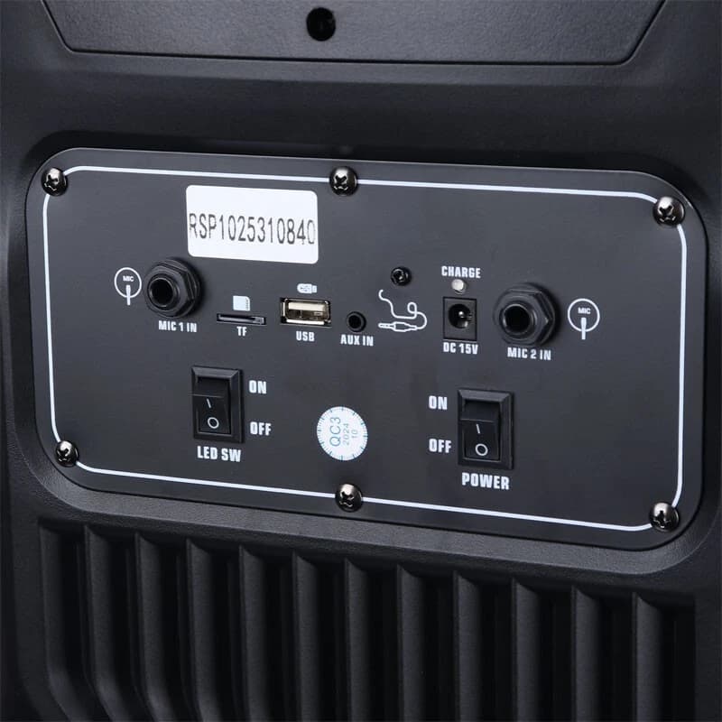 اسپیکر چمدانی بلوتوثی رویال Partybox RSB-1025 + میکروفون و ریموت کنترل — تصویر ۴