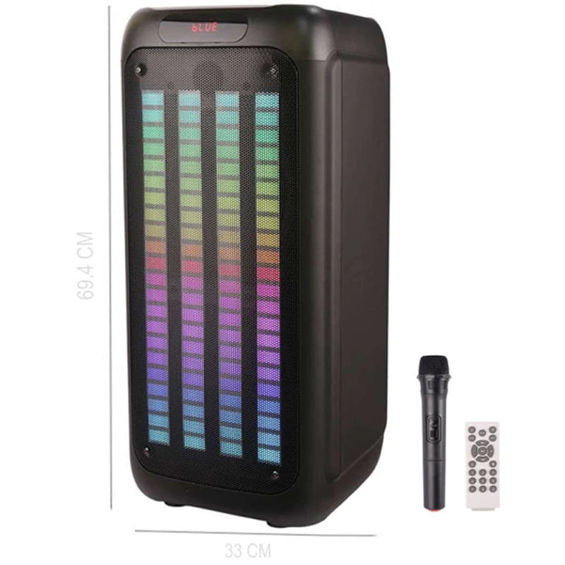 اسپیکر چمدانی بلوتوثی کی برود KTS-1755 + میکروفون و ریموت کنترل — تصویر ۹