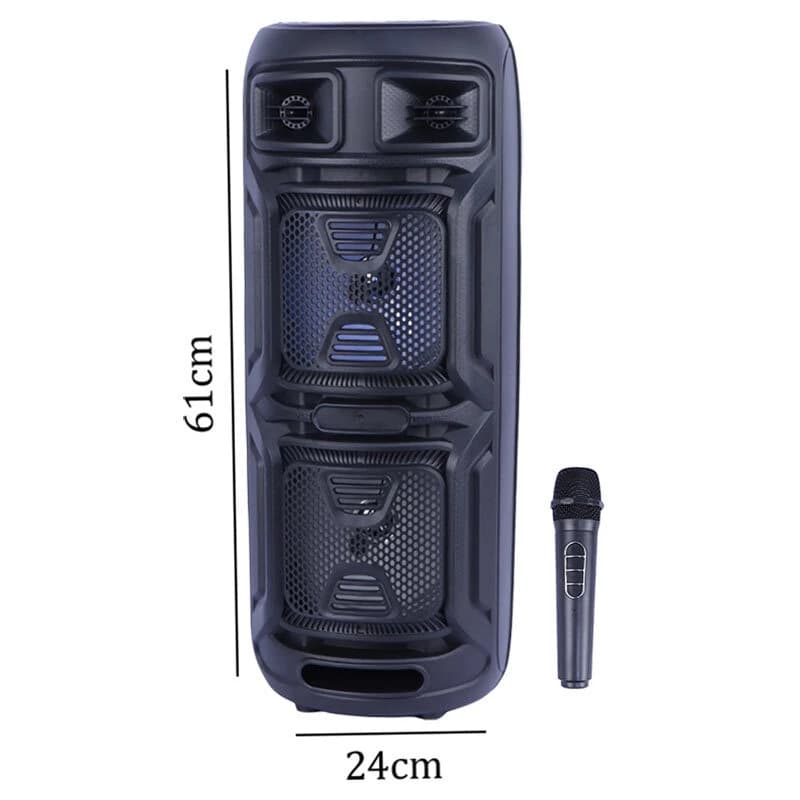 اسپیکر بلوتوثی ایکس بیس ABS-8208 + میکروفون و ریموت کنترل — تصویر ۹