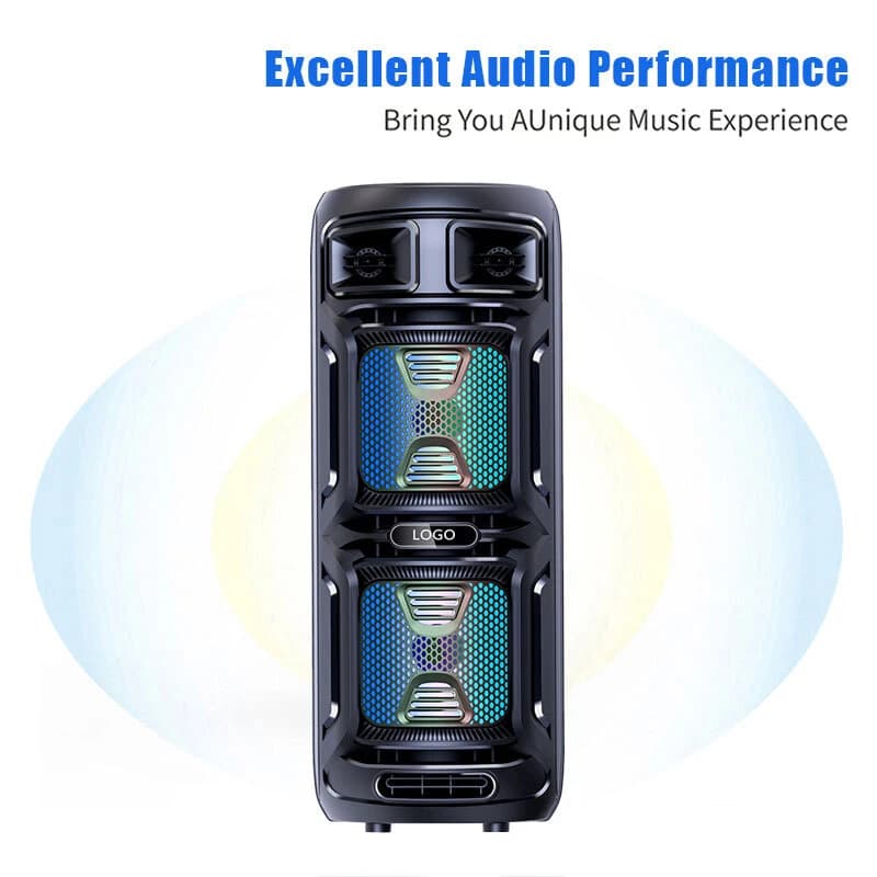 اسپیکر بلوتوثی ایکس بیس ABS-8208 + میکروفون و ریموت کنترل — تصویر ۵