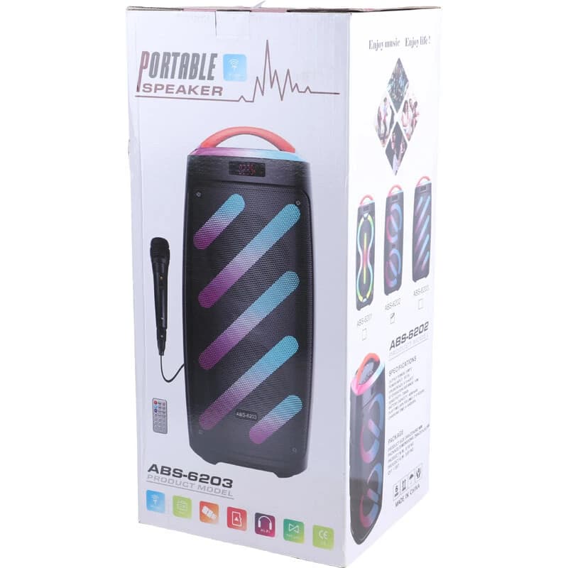 اسپیکر بلوتوثی ABS-6202 + میکروفون و ریموت کنترل — تصویر ۱۲