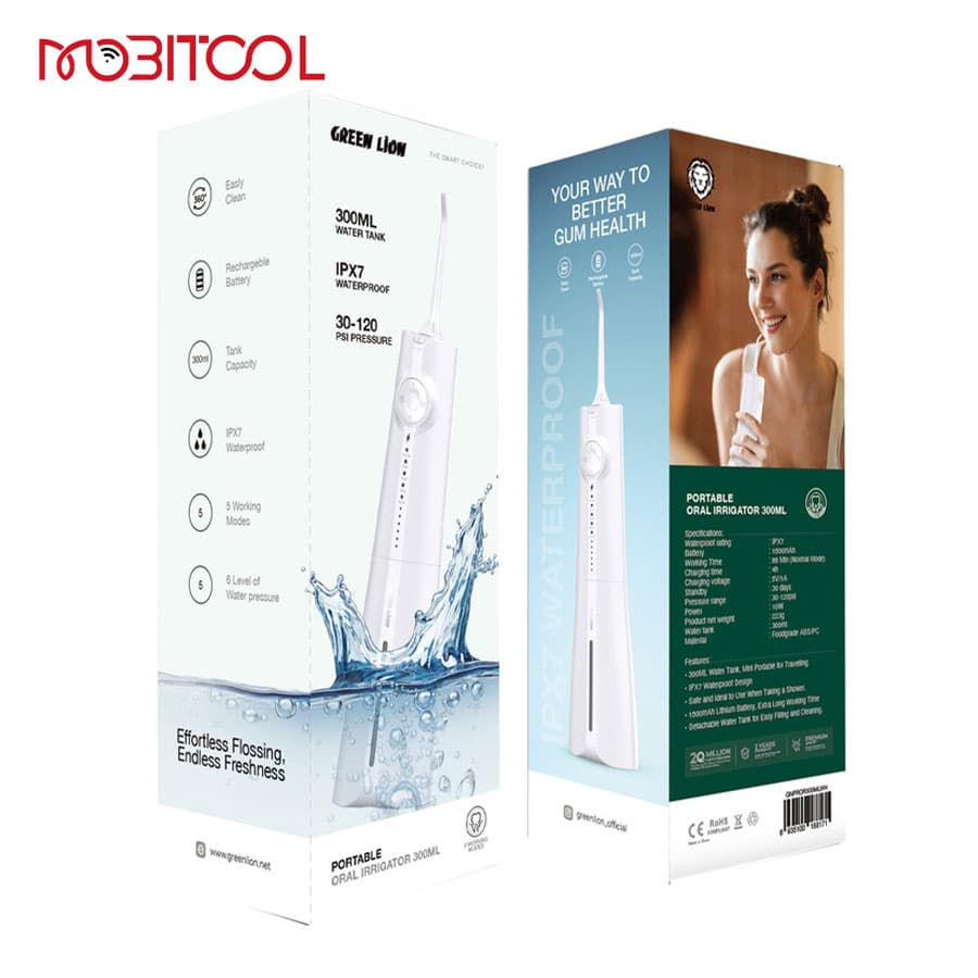 واتر جت شستشو دهان و دندان گرین لاین Green Lion Portable Oral Irrigator 300ML — تصویر ۸