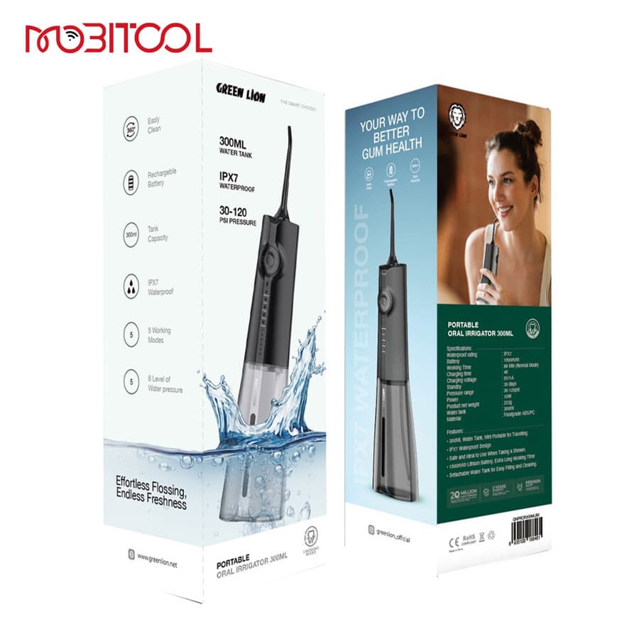 واتر جت شستشو دهان و دندان گرین لاین Green Lion Portable Oral Irrigator 300ML — تصویر ۷
