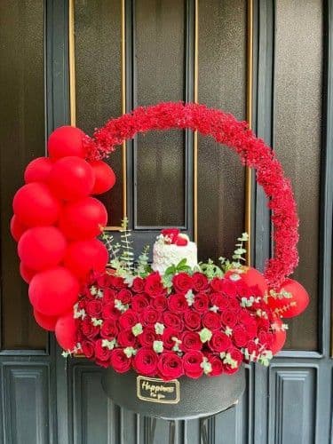 گل و کیک رز سایز بزرگ 3018 — تصویر ۲