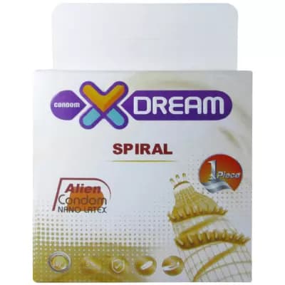 کاندوم فضایی خاردرشت چرخشی ایکس دریم مدل Spiral بسته یک عددی — تصویر ۲