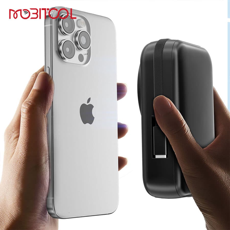 پاوربانک 20 هزار مگ سیف گرین لاین همراه با کابل تایپ سی Green Lion Monaco Magsafe 20000mah Power Bank — تصویر ۴