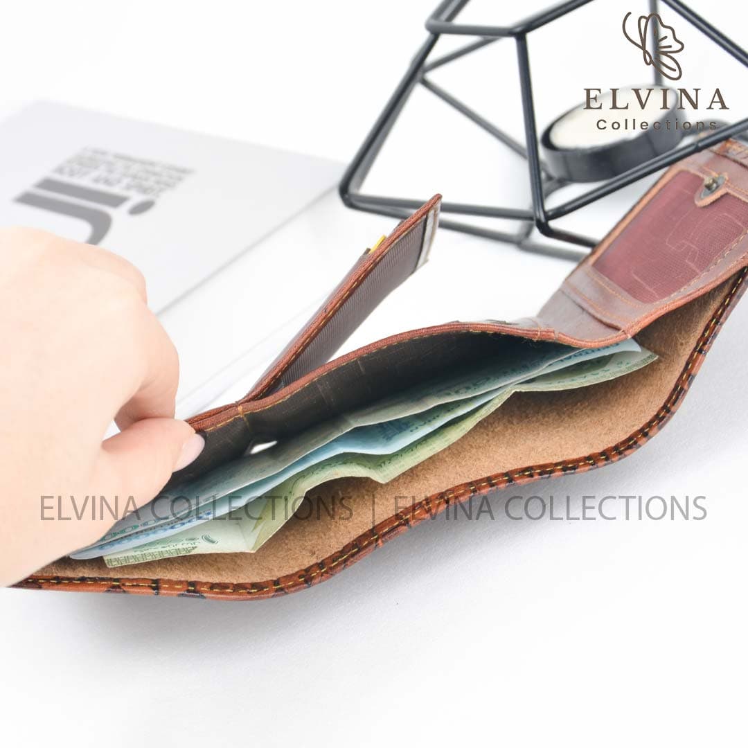 کیف پول چرم طبیعی طرح خط میخی کد 1448 — تصویر ۱۱