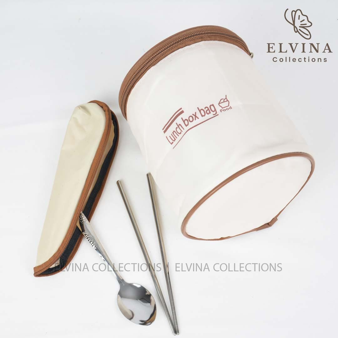 ست ظرف غذا 2 تیکه استیل به همراه کیف عایق کد 1295 — تصویر ۳