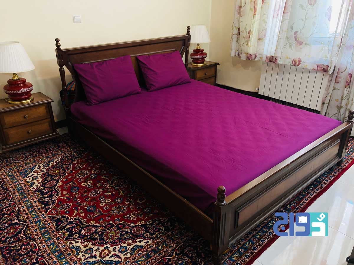 روتختی کشدار تترون ساده دونفره کد 139906021 (رنگ بادمجونی)