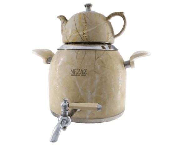 کتری قوری طرح سنگ رنگی استیل (قوری چینی) نزاز (5طرح) کد 3022 — تصویر ۶