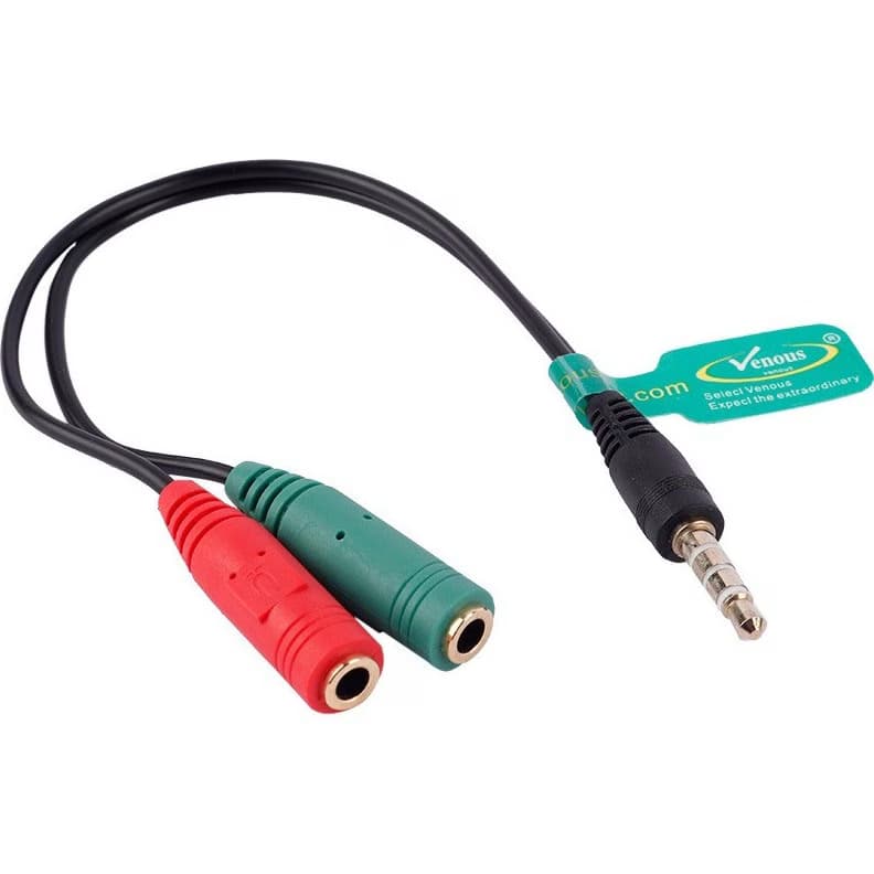 تبدیل 1 به 2 صدا aux ( اسپلیتر میکروفون و هدفون ) ونوس مدل PV-K996 — تصویر ۳