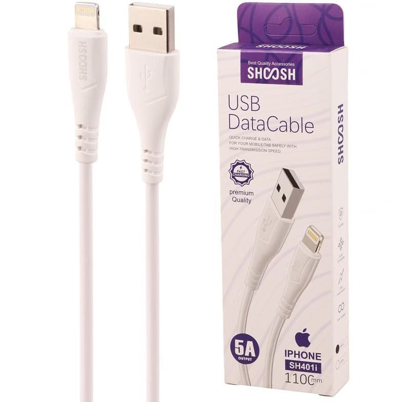 کابل شارژ لایتنینگ شوش مدل SH-401i به طول 110 سانتی متر — تصویر ۲