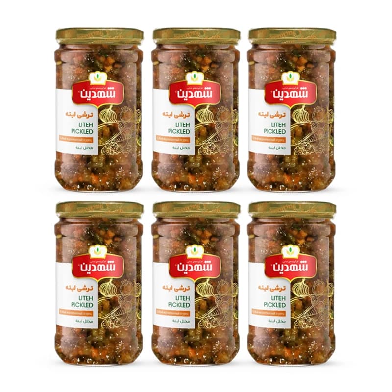 ترشی لیته شهدین - 660 گرم - بسته 6 عددی