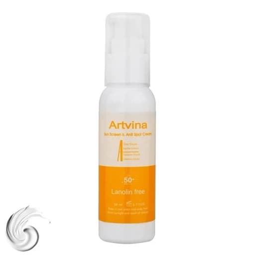 کرم ضدآفتاب بیرنگ صورت آرت وینا مدل Lanolin Free حجم 50 میلیلیتر با SPF 50 و +++PA، مرطوبکننده، ضد حساسیت، ضد لک و... — تصویر ۲