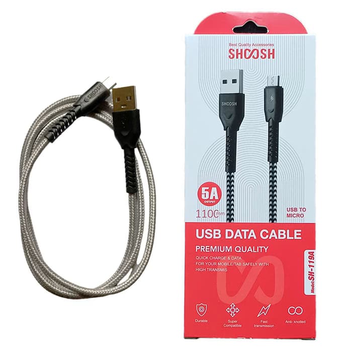 کابل شارژ میکرو USB شوش SH-119A به طول 110 سانتی متر