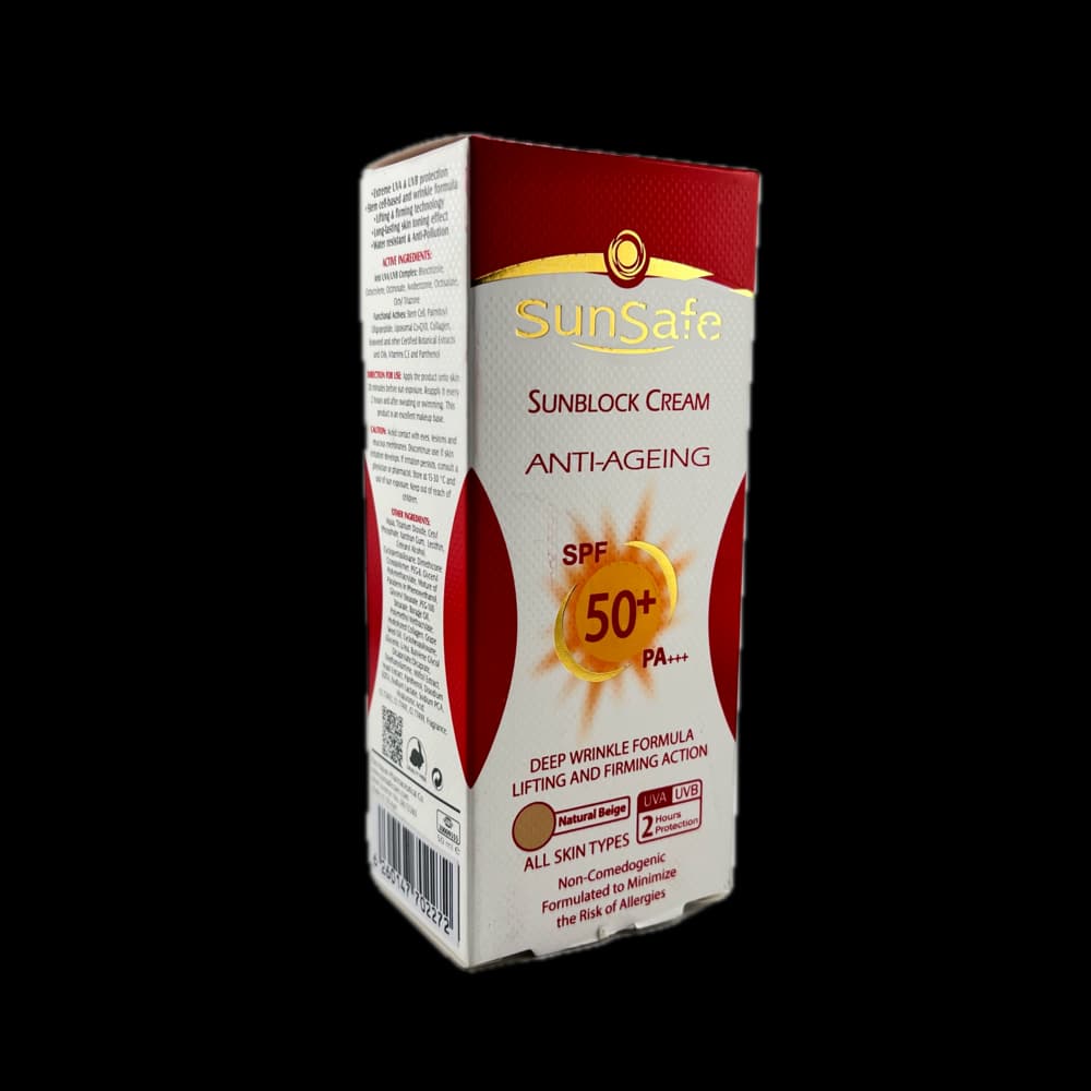 کرم ضد آفتاب ضد چروک مناسب انواع پوست بژ طبیعی SunSafe — تصویر ۵