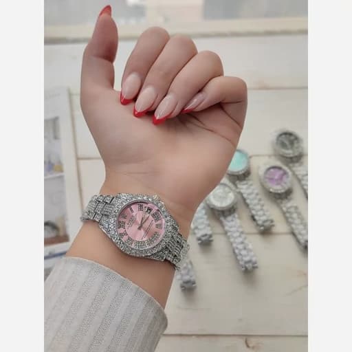 ساعت مچی دخترانه رولکس پر نگین کد 855 جدید — تصویر ۲