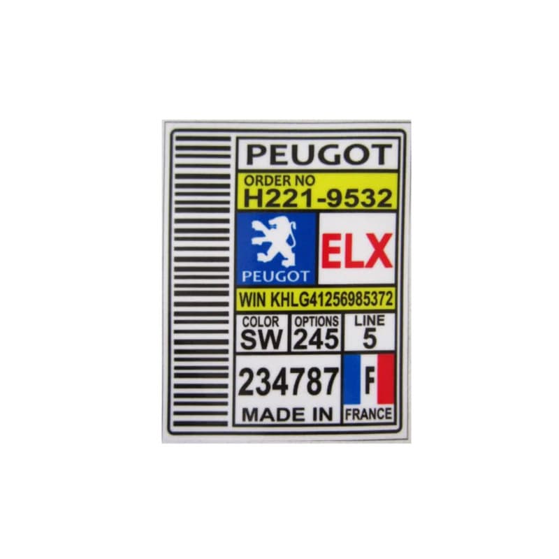 برچسب لچکی پژو ELX فرانسه کد 2161 — تصویر ۵