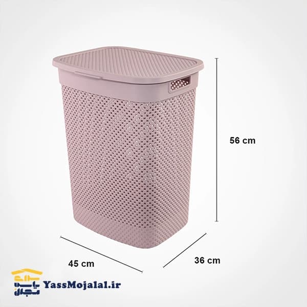 سبد رخت دربدار بلند طرح بافت لیمون کد 2136 — تصویر ۳