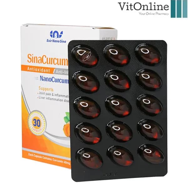 کپسول سینا کورکومین 40 میلی گرم اکسیر نانو سینا 50 عدد — تصویر ۴