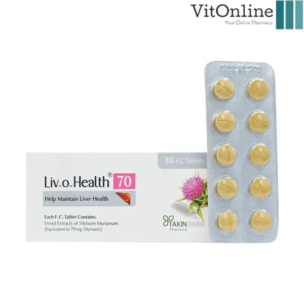 قرص لیو ا هلث 70 میلی گرم تکین پارس فارمد 30 عدد