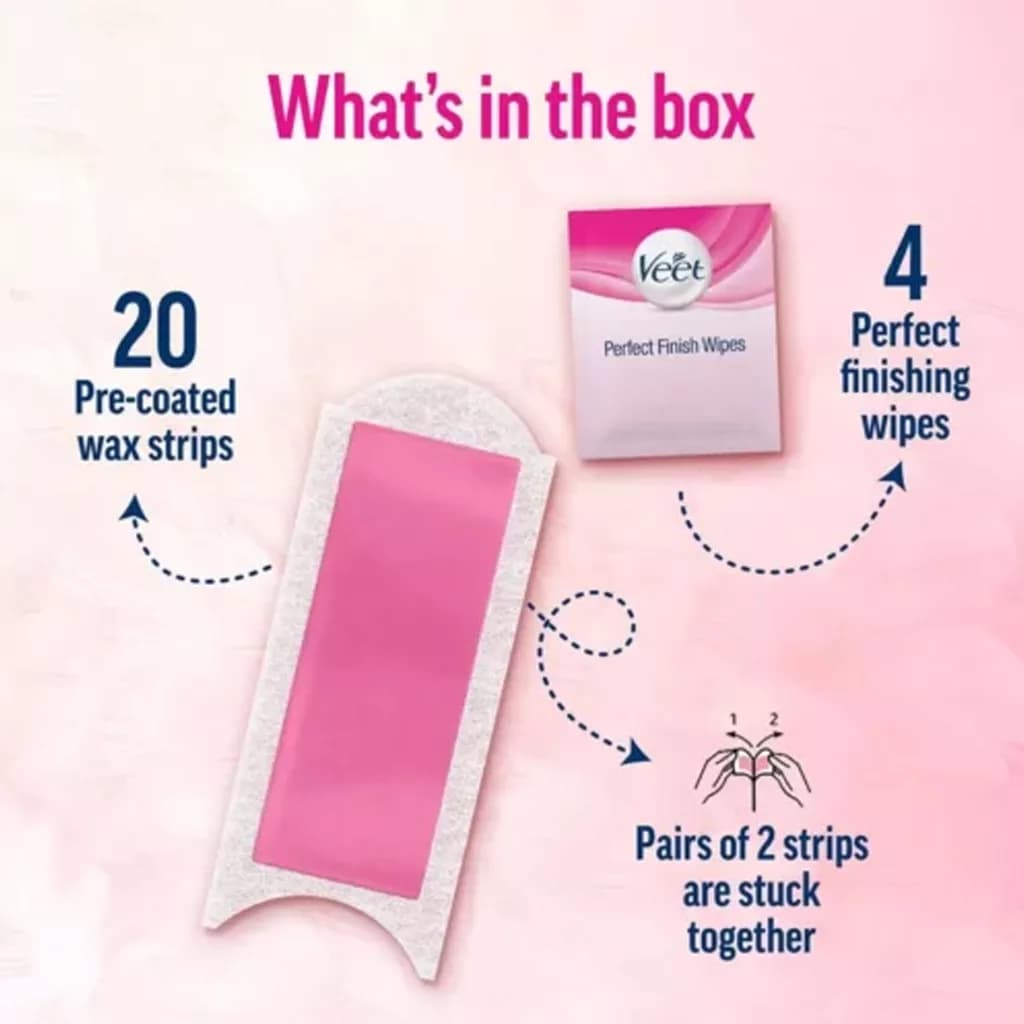 چسب موبر بدن ویت Veet برای پوست نرمال Normal Skin بسته 20 عددی — تصویر ۲