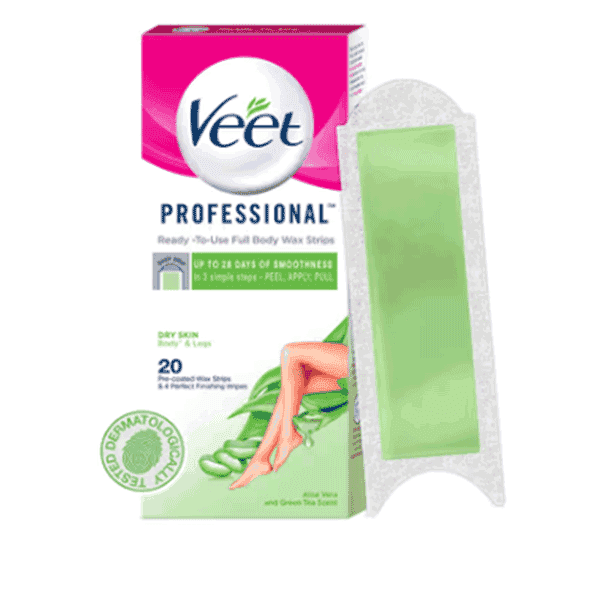 چسب موبر ویت Veet برای پوست خشک Dry Skin حاوی عصاره آلوئه ورا بسته 20 عددی — تصویر ۴
