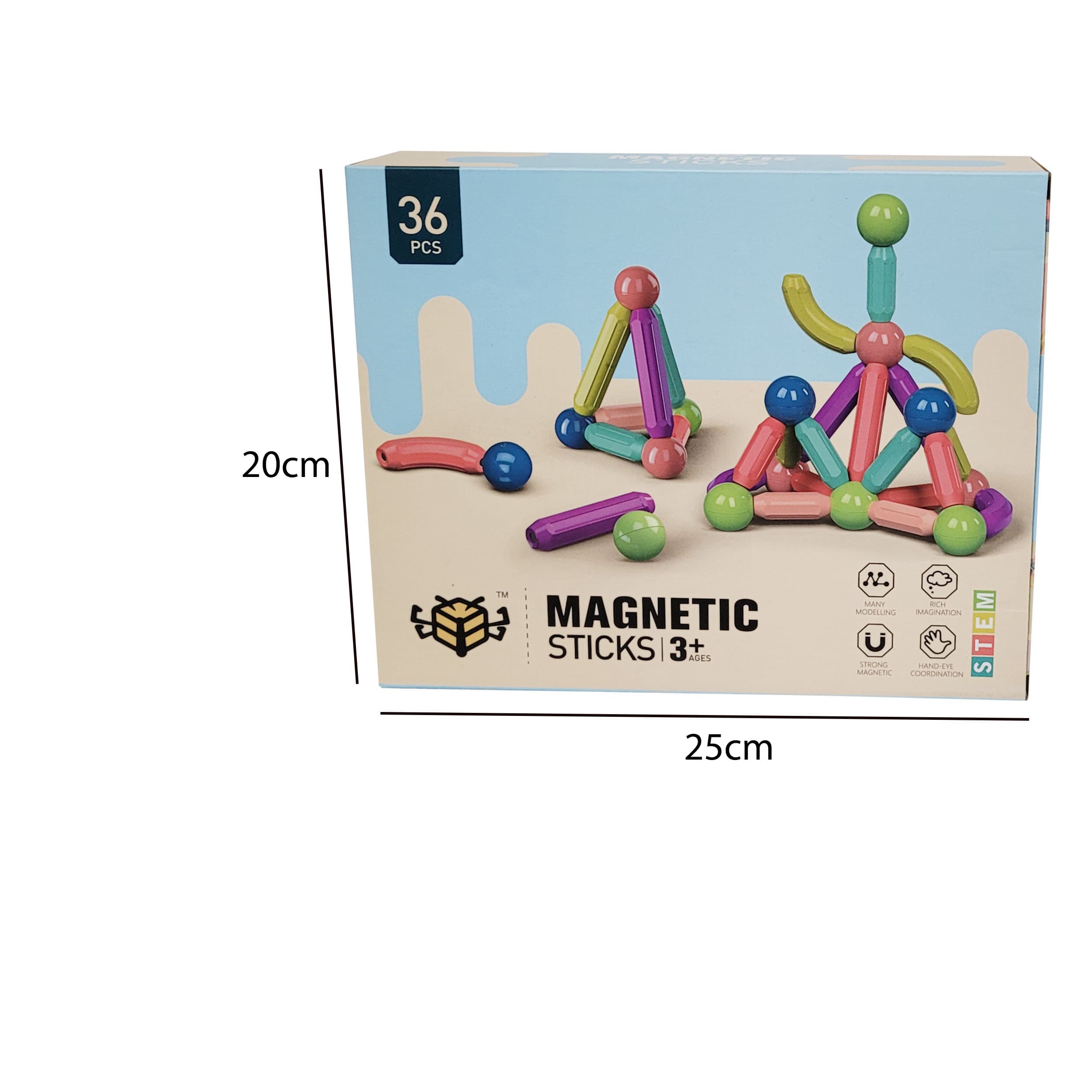 ساختنی مدل MAKNETIC STICKS کد 909 مجموعه 36 عددی — تصویر ۶