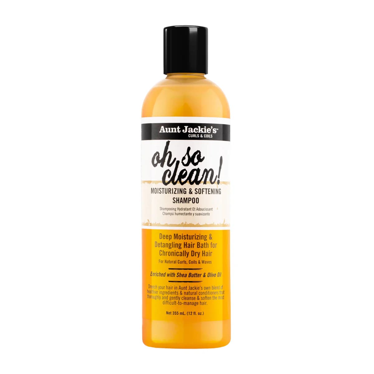 شامپو آبرسان عمیق موهای فر آنت جکیز Aunt Jackies Curls & Coils Oh So Clean Moisturizing & Softening Shampoo 355ml