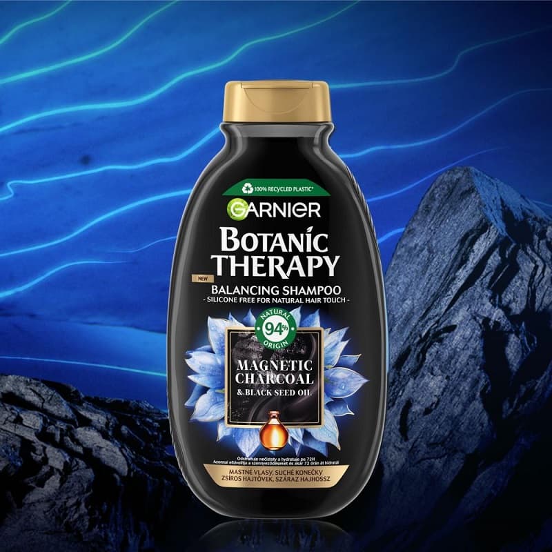 شامپو کف سر چرب و ساقه خشک زغال گارنیر حجم 400 میل — تصویر ۲