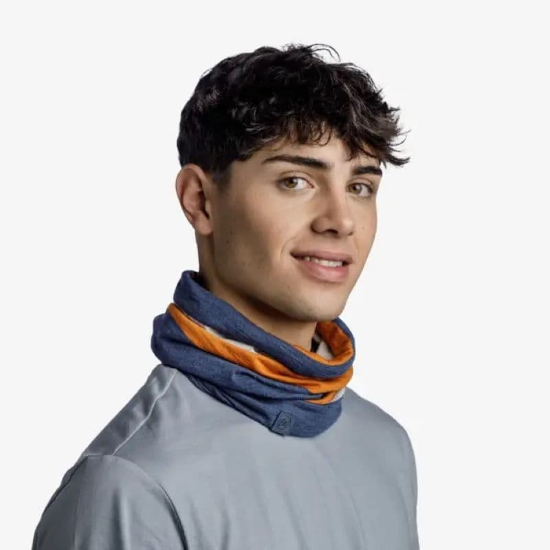 دستمال سر و گردن باف مدل merino move steel blue — تصویر ۱۰