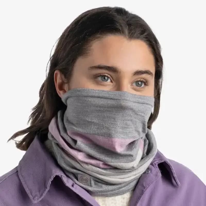 دستمال سر و گردن باف مدل merino move light grey — تصویر ۹