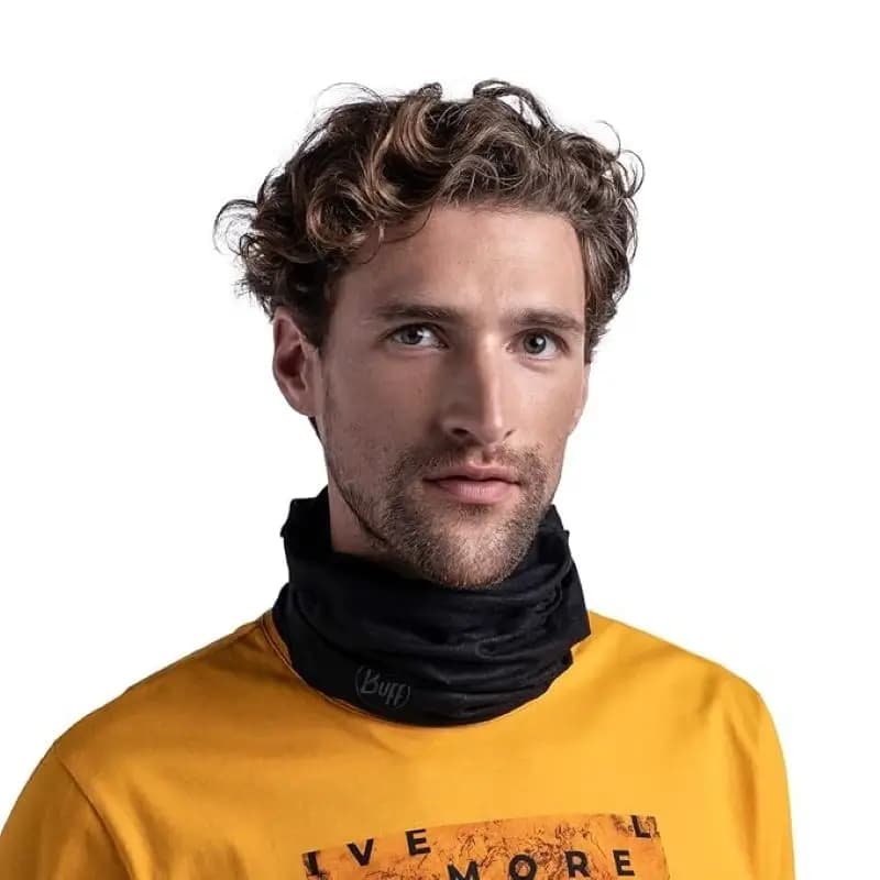 دستمال سر و گردن باف مدل merino light weight solid black — تصویر ۵