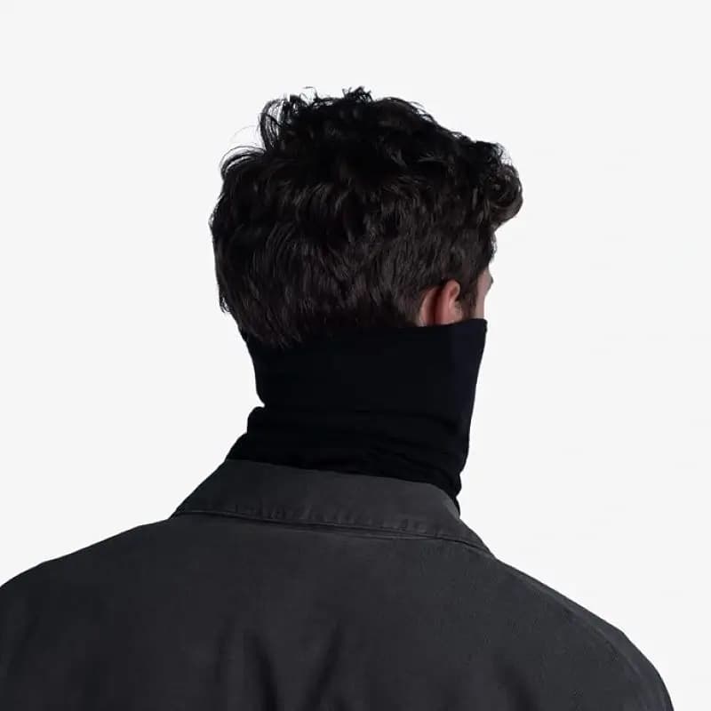دستمال سر و گردن باف مدل merino light weight solid black — تصویر ۳