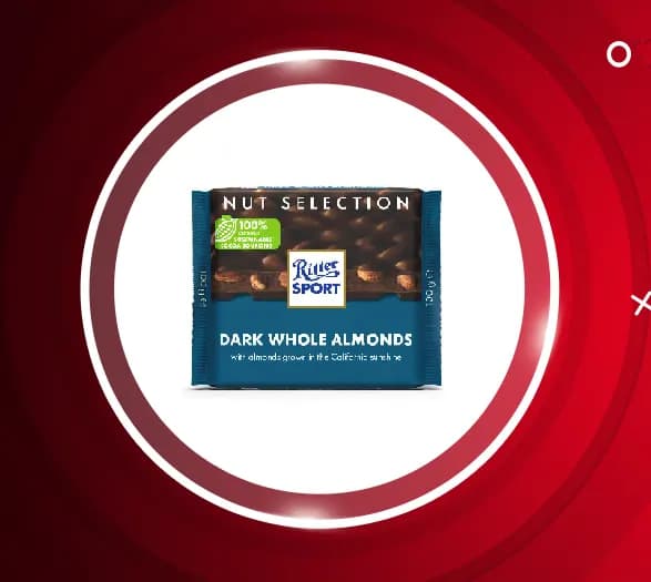 شکلات تلخ ریتر اسپرت Ritter Sport با مغز بادام کامل 100 گرم — تصویر ۳
