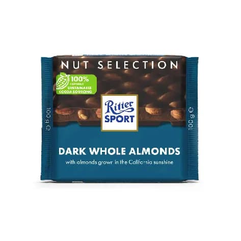 شکلات تلخ ریتر اسپرت Ritter Sport با مغز بادام کامل 100 گرم — تصویر ۲