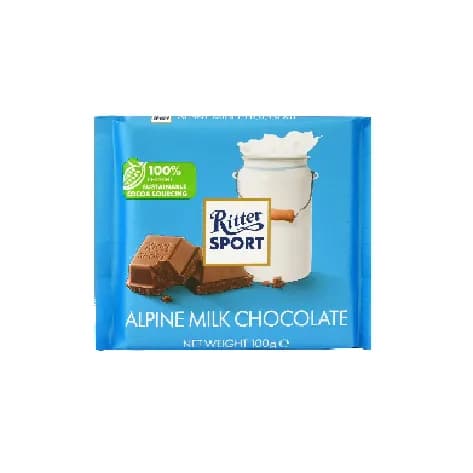 شکلات شیری ریتر اسپرت Ritter Sport مدل Alpine وزن 100 گرم — تصویر ۲