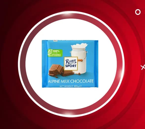 شکلات شیری ریتر اسپرت Ritter Sport مدل Alpine وزن 100 گرم — تصویر ۳