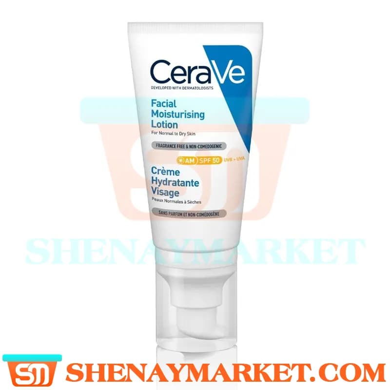 کرم مرطوب کننده صورت سراوی با SPF50 حاوی سرامید، نیاسینامید و ویتامین E مناسب پوست معمولی و خشک 52 میل — تصویر ۷