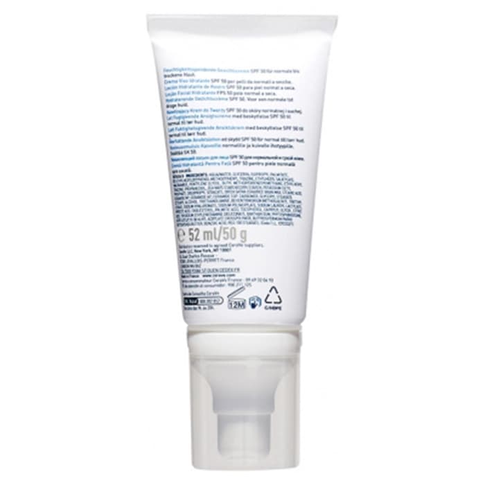 کرم مرطوب کننده صورت سراوی با SPF50 حاوی سرامید، نیاسینامید و ویتامین E مناسب پوست معمولی و خشک 52 میل — تصویر ۵