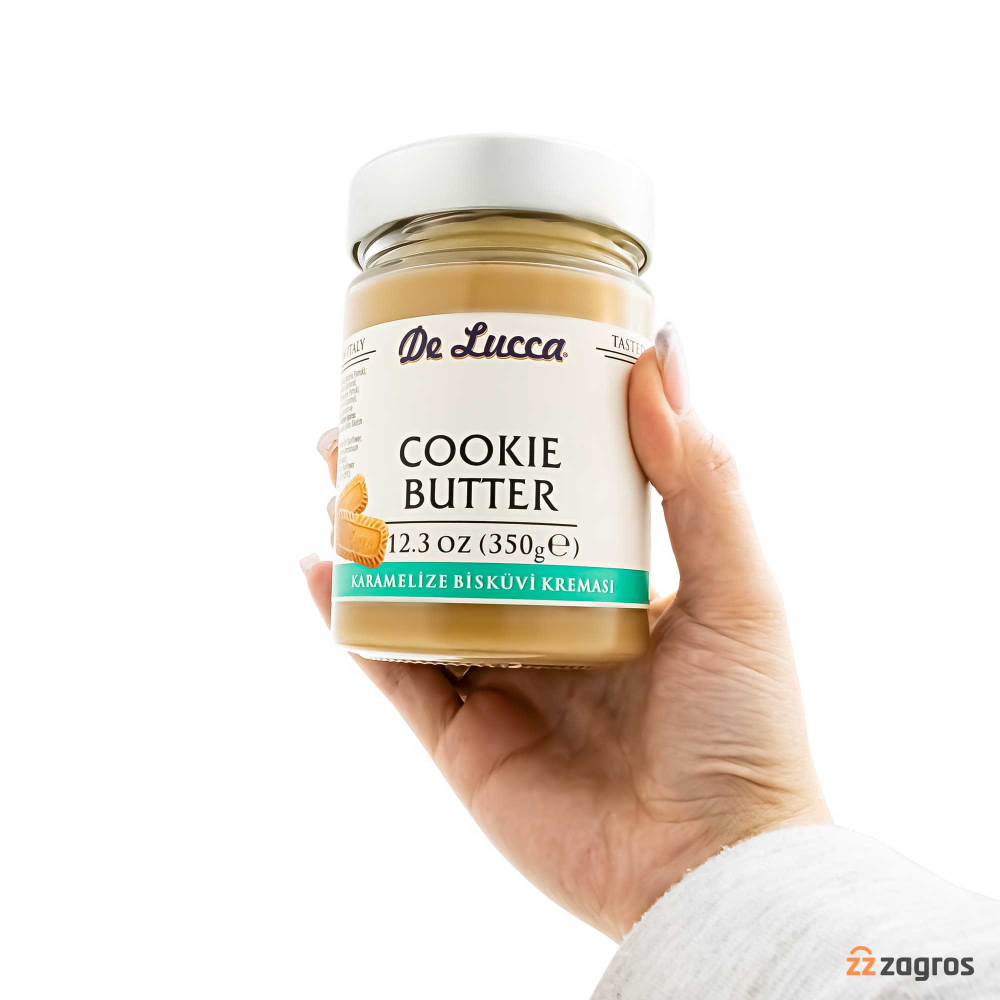 کرم بیسکویت کاراملی De Lucca سری Cookie Butter وزن 350 گرم — تصویر ۸