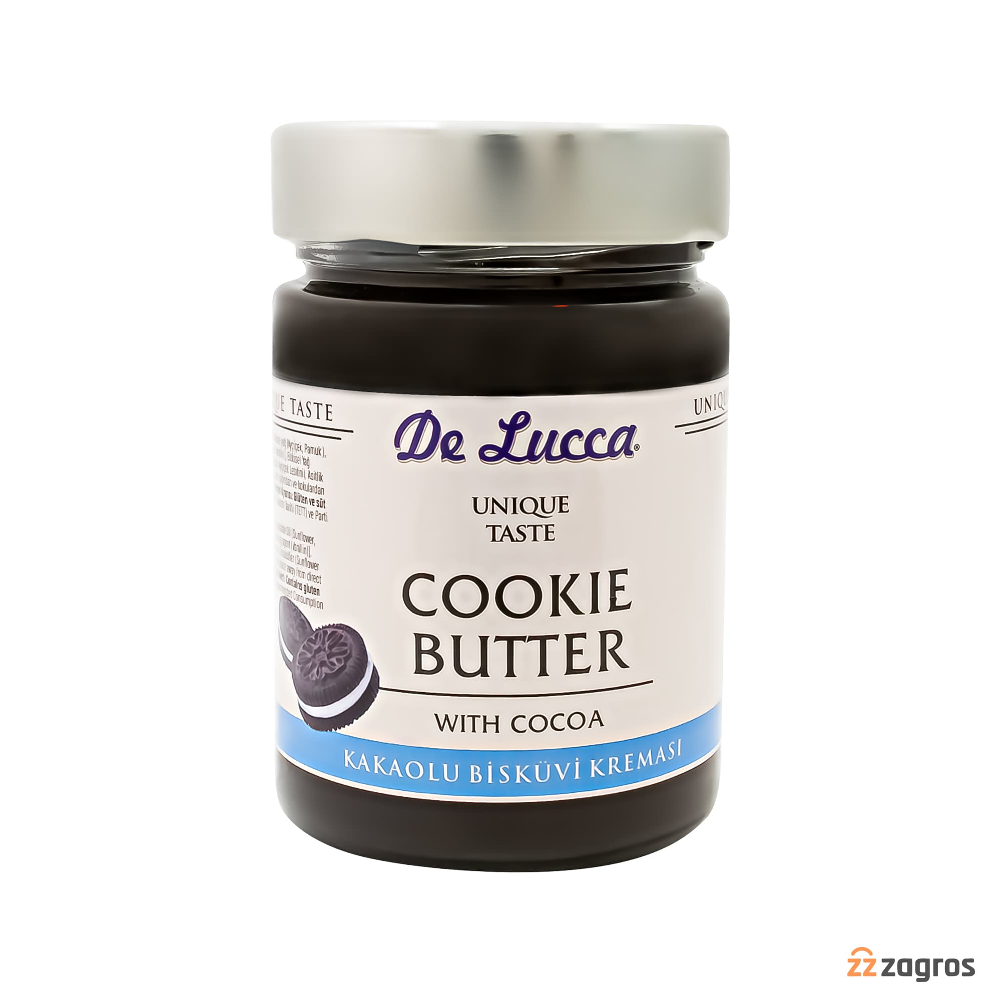 کرم بیسکویت کاکائویی De Lucca سری Cookie Butter Unique Taste وزن 350 گرم — تصویر ۵