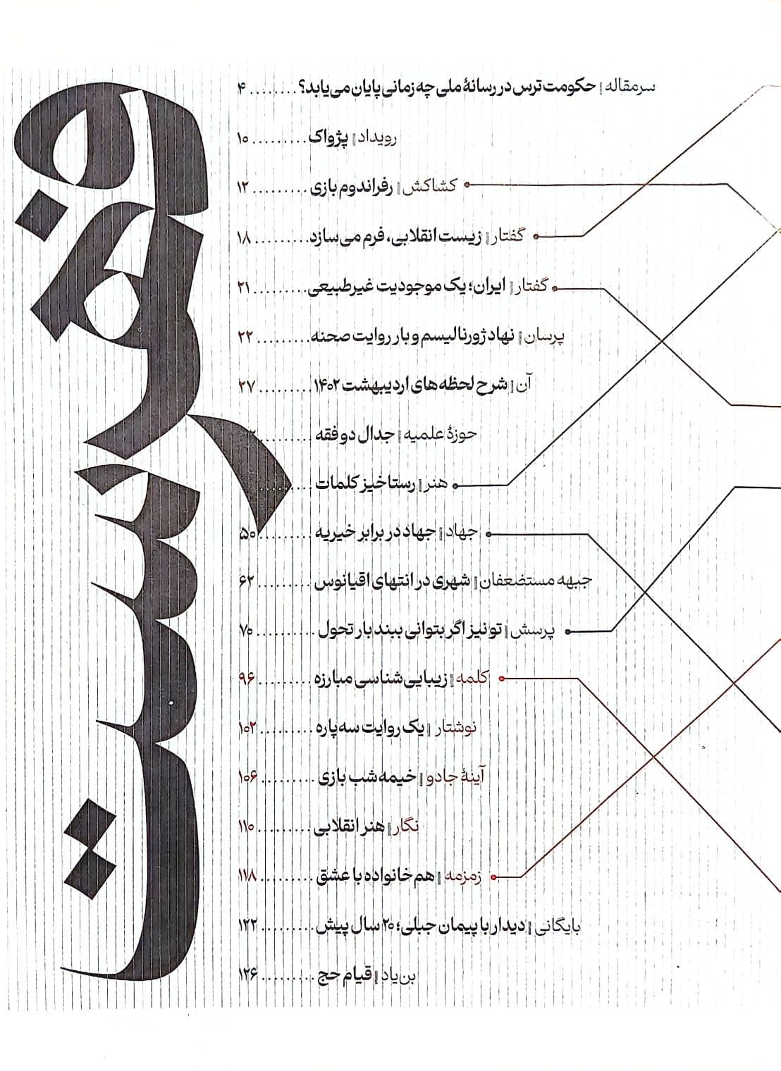 ماهنامه سوره: تو نیز اگر بتوانی ببند بار تحول (تحریریه هفتم – شماره دو) — تصویر ۴