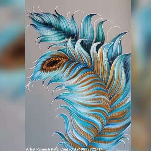 تابلو نقاشی برجسته پر طاووس — تصویر ۲