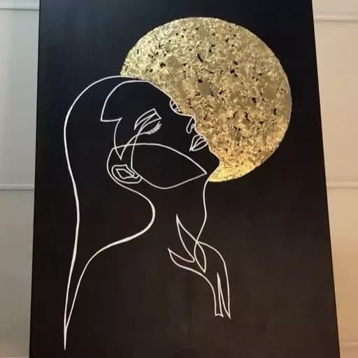 تابلو نقاشی مشکی طلایی مدرن