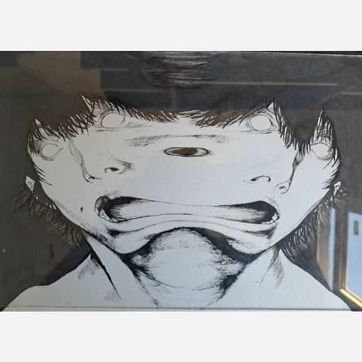 تابلو نقاشی مدادرنگی و آبرنگ manga climber