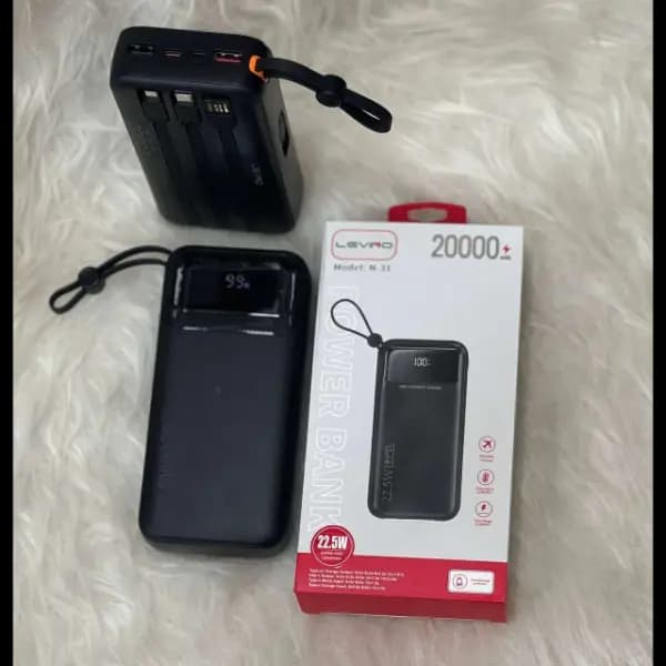 پاوربانک اورجینال 20000 میلی آمپر LEVINO N31