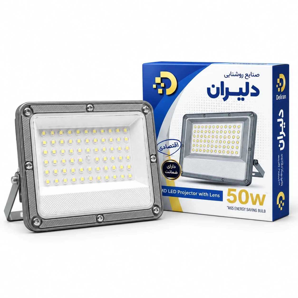 پرژکتور ۵۰ وات LED دلیران(اقتصادی) دارای یک سال گارانتی در رنگ مهتابی — تصویر ۲
