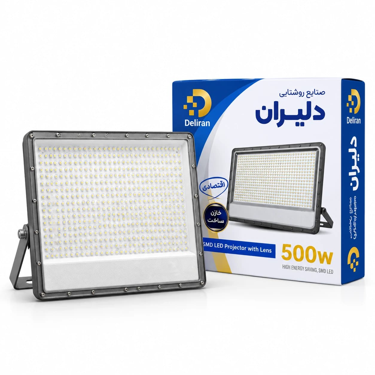 پرژکتور ۵۰۰ وات LED دلیران (اقتصادی) دارای یک سال گارانتی در رنگ مهتابی — تصویر ۳
